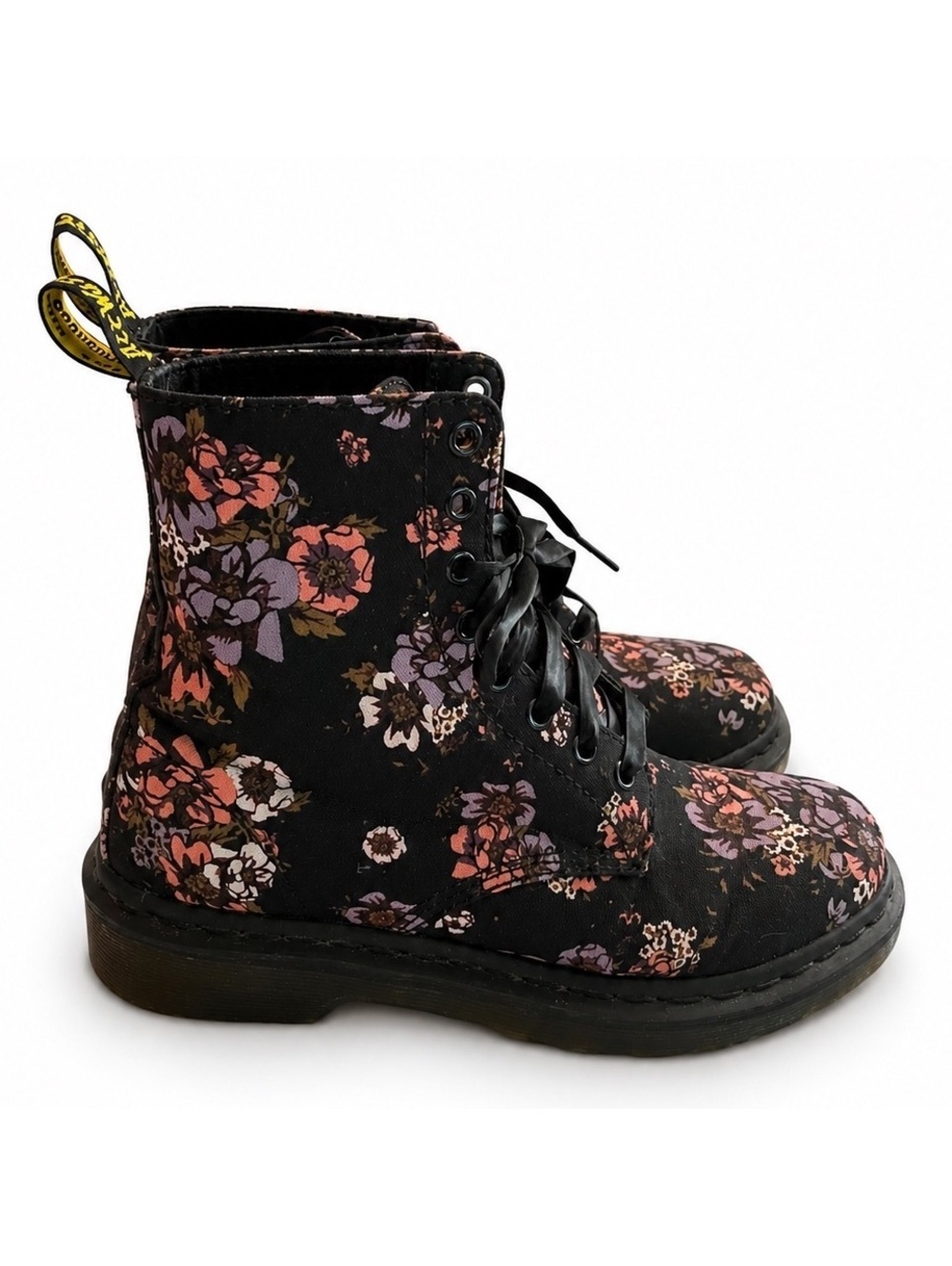 Dr. Martens Beckett Floral Canvas Boots Women’s Size 8 EU 39 - Picture 2 of 5